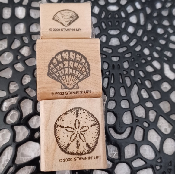 VINTAGE 2000 STAMPIN' UP!  "STIPPLE SHELLS" 3 OF 6 SET - Picture 1 of 7